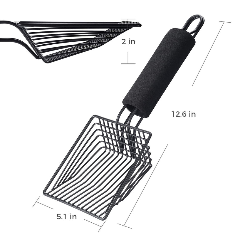 [Australia] - BasicForm Metal Cat Litter Scoop - Fast Sifting Deep Shovel with Comfy Handle, Designed for Multi-Cat Owners 