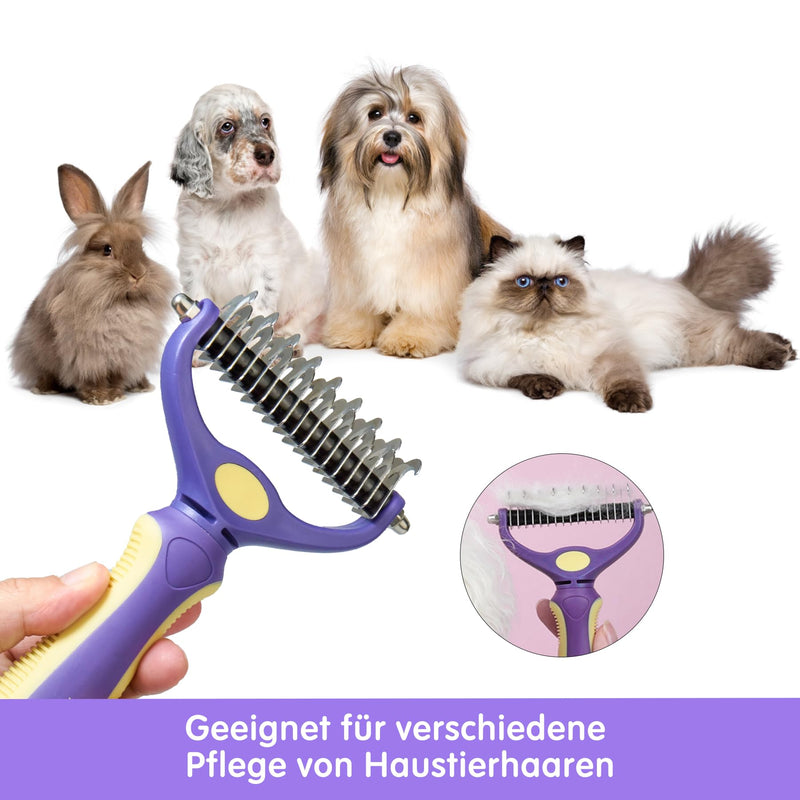 ADRAL claw scissors for cats and dogs, dog hair removal, undercoat brush for dogs, dog comb - fur brush for long hair and short hair, self-cleaning pet brush - PawsPlanet Australia