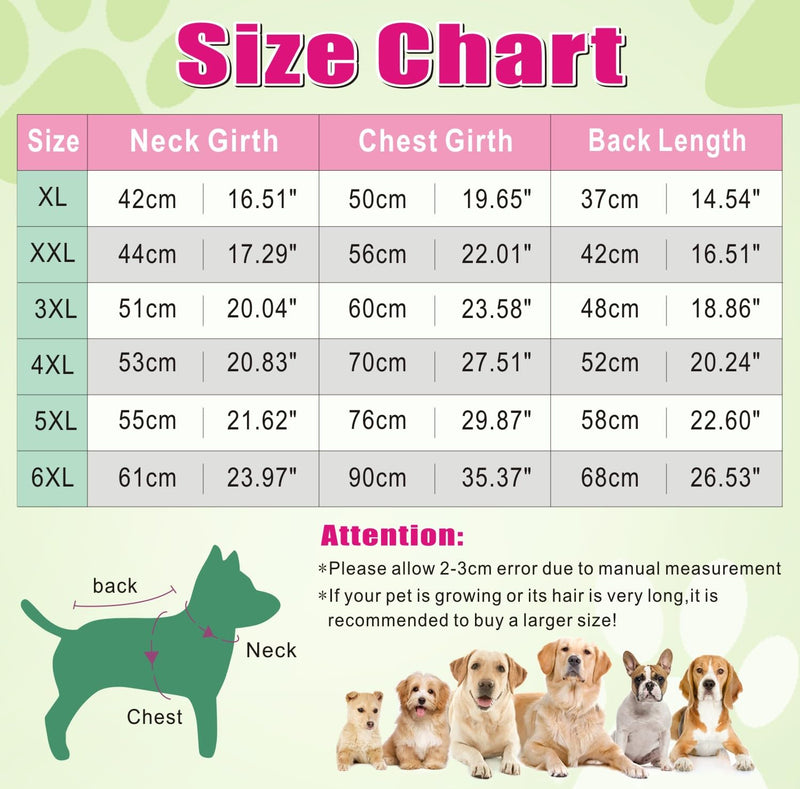 Idepet Waterproof Dog Coat Winter Warm Jacket, Windproof Pet Clothes Dog Jacket Outfit for Small Medium Dogs with Harness Hole XL-6XL 5XL Pink - PawsPlanet Australia