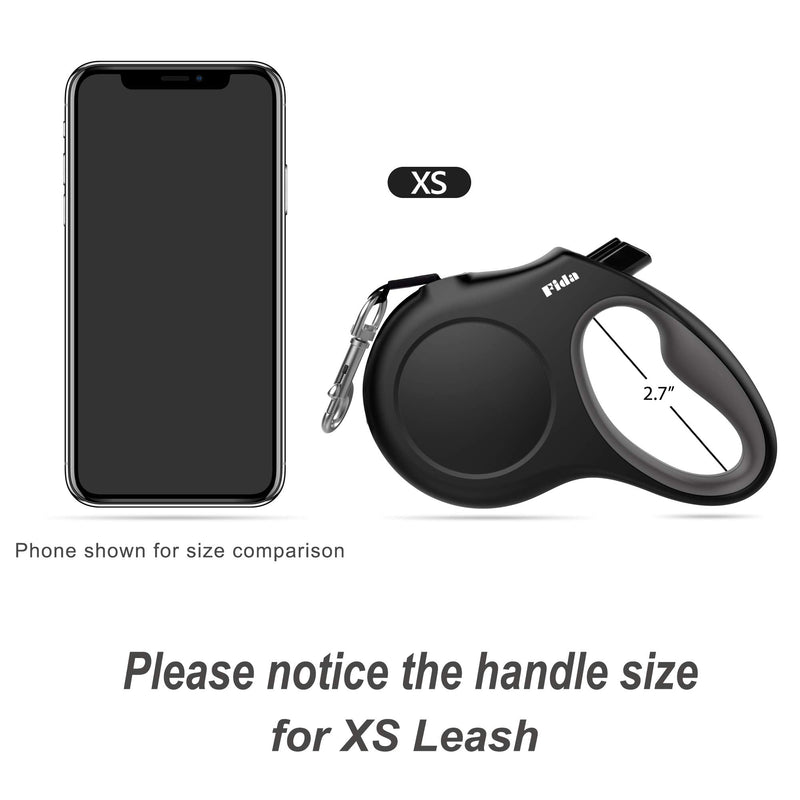 Fida Retractable Dog Leash with Dispenser and Poop Bags for X-Small/Small/Medium/Large Breed, 16 ft Heavy Duty Pet Walking Leash, Anti-Slip Soft Handle, Reflective Strong Nylon Tape, One-Handed Brake X-Small, 10ft Black - PawsPlanet Australia