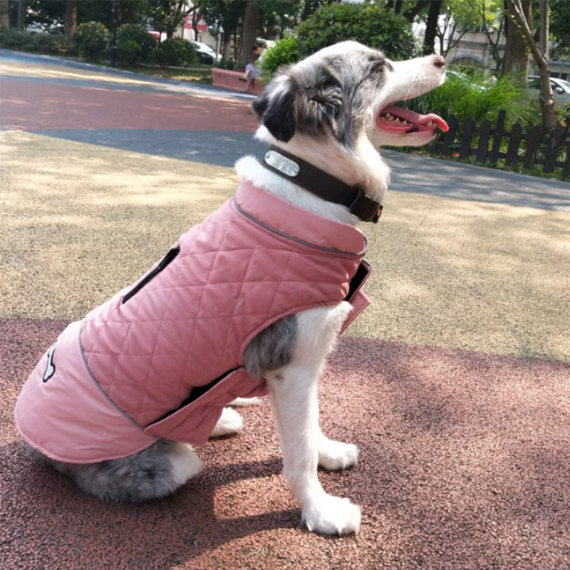 TFENG Reflective Dog Jacket Reversible Dog Coat Warm Padded Puffer Dog Vest Puppy Jacket Red XS XS (Chest: 34-38cm, Back: 27cm) - PawsPlanet Australia