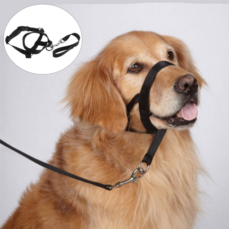 OTOTEC Dog Pet Muzzle Adjustable Head Collar Halter Buckle Stops Dogs Pulling Halter Training Nose Reigns - PawsPlanet Australia