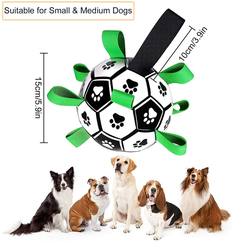 Pet Dog Football Toys,Dog Soccer Ball with Grab,Small Medium Dogs Outdoor Pet Toy Suitable Water/beach/lawn Indoor Best Pet Toy and Dog Tug-of-war Swing Ball with Pump - PawsPlanet Australia