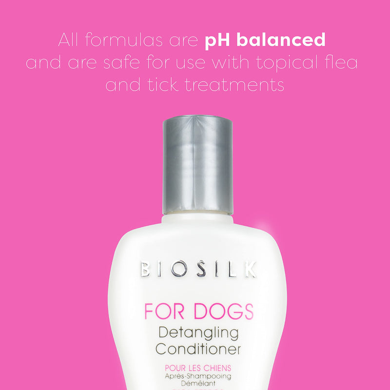 BioSilk for Dogs Silk Therapy Detangling Shampoo and Conditioner Dog Detangler, Dog Shampoo, Dog Grooming Supplies, Dog Conditioner, Dog Bathing Supplies, Dog Wash, Pet Shampoo for Dogs 12 fl oz - 1 Pack - PawsPlanet Australia