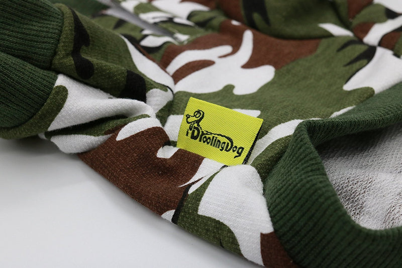 DroolingDog Dog Hoodie Camo Dog Clothes Dog Shirts for Small Medium Large Dogs X-Small (Under 3.3lb) Army Green - PawsPlanet Australia