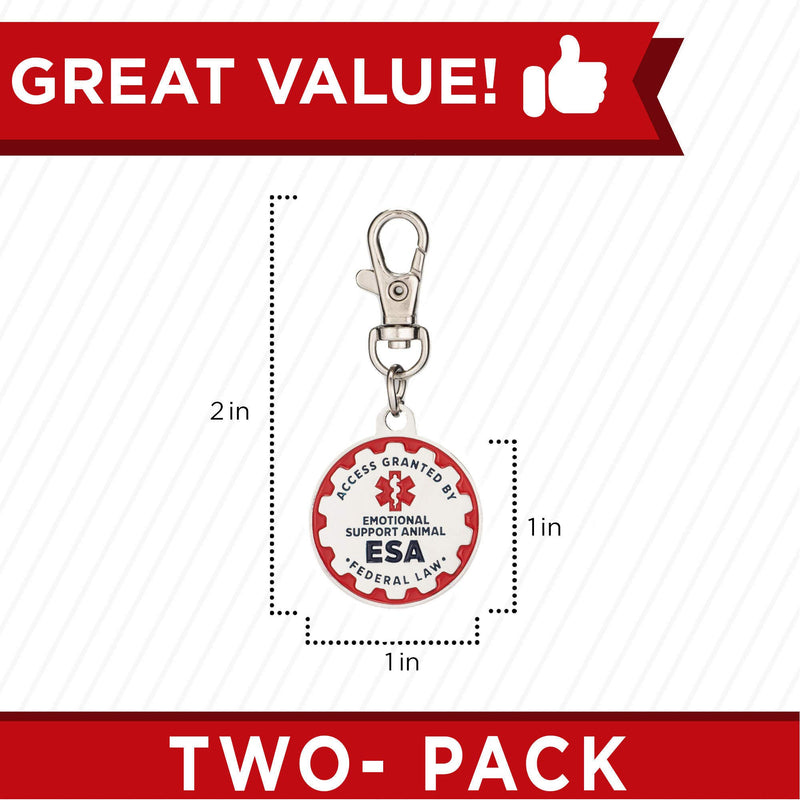Industrial Puppy Emotional Support Dog Tag, 2 Pack: Metal Pet ID Tags for Service Animals, Emotional Support Dogs 1 inch (Small Dogs) - PawsPlanet Australia