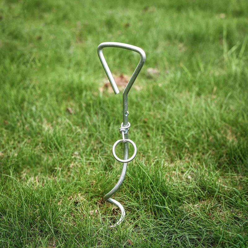 Katzco Chrome Dog Stake - Heavy-Duty Tie-Out - for Dogs (2 Dog Stakes) 2 Dog Stakes - PawsPlanet Australia