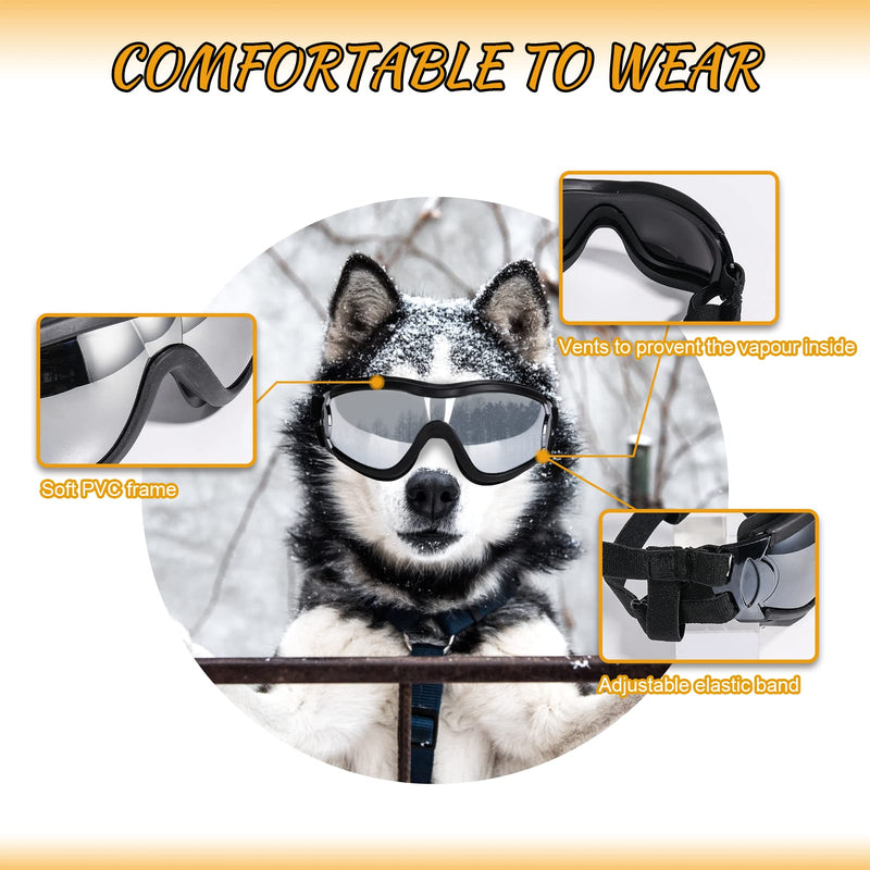 NVTED Dog Sunglasses Dog Goggles, UV Protection Wind Protection Dust Protection Fog Protection Pet Glasses Eye Wear Protection with Adjustable Strap for Medium or Large Dog - PawsPlanet Australia