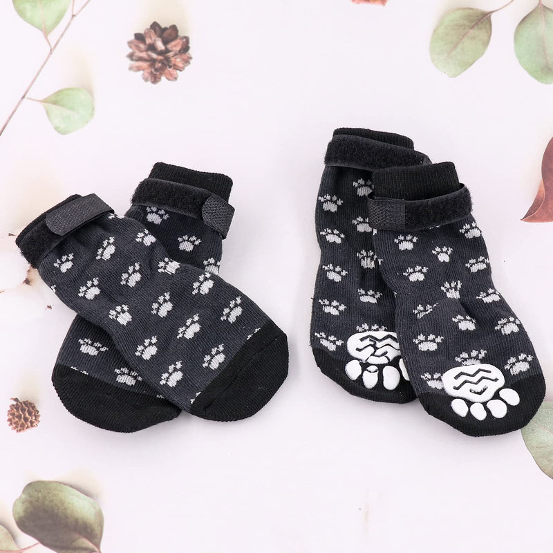 Anti Slip Paw Protectors Dog Socks, Double Side Non-Slip Dog Socks with Adjustable Straps, Traction Control for Indoor Wooden Floor (B, S) B - PawsPlanet Australia
