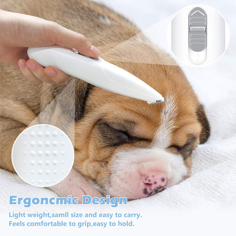 [Australia] - GASUR Dog Clippers, Professional 2-Speed Dog Trimmers Clippers, Cordless Low Noise Dog Grooming Clippers Kit, Rechargeable Electric Pet Clippers for Small Dogs Cats Around Face, Paws, Eyes, Ears, Rump White 