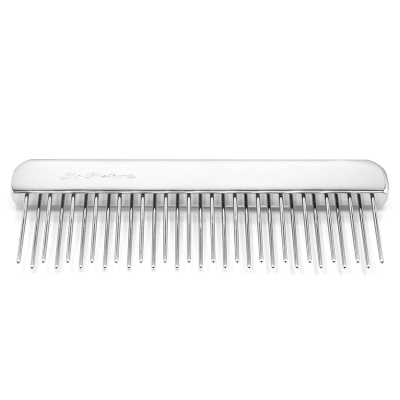 Chris Christensen NTS Staggered 1 1/4 Tooth Buttercomb - Pet Comb - Stainless Steel - Great Finishing Dog Comb - Removes Tangles and Knots Combs - For Grooming Thick and Double-Coated Breeds - 6" Spine #011 - PawsPlanet Australia