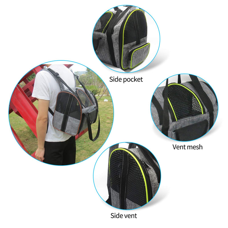 PETCUTE Cat Carrier pet carrier for small Dog Foldable Pet Travel Backpack for Car Brown - PawsPlanet Australia