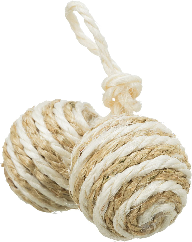 Trixie 2 balls on a rope, sisal - PawsPlanet Australia