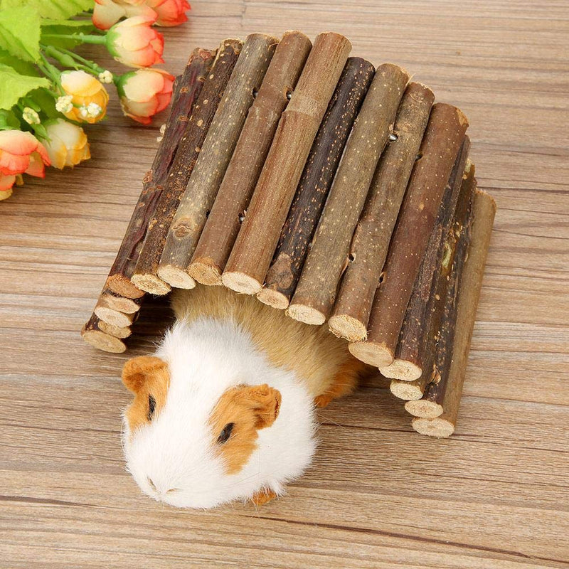 HEEPDD Wooden Ladder Hamster Chew Bridge Toy Reptile Nest House Fence Climbing Bridge for Reptile Lizard Turtle Hedgehog Small Animal Chew Toy (Medium) Medium - PawsPlanet Australia