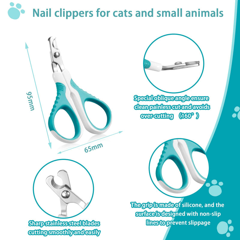 3 Pieces Cat Comb with 1 Piece Pet Nail Clipper, Pet Short Hair Removal Massaging Shell Deshedding Brush Grooming and Shedding Matted Fur Remover for Dog Puppy Rabbit Bunny - PawsPlanet Australia