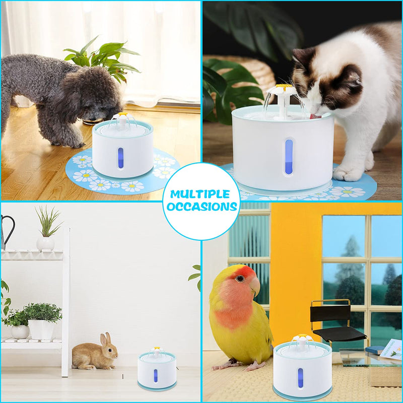 Zubita Cat Water Fountain, 2.4L Dog Water Dispenser with Water Level Window Cat Water Dispenser with LED Light and Filter - PawsPlanet Australia