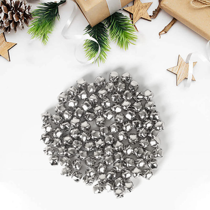 FINDIR 100pcs Small Bells for Crafts Christmas Metal Bells Silver Bells Small Jingle Bells 13mm Bells for Christmas Decoration DIY Crafts - PawsPlanet Australia