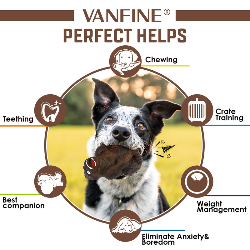 VANFINE Dog Squeaky Toys Almost Indestructible Tough Durable Dog Toys Dog chew Toys for Large Dogs Aggressive chewers Toys Puppy Chew Toys with Non-Toxic Natural Rubber - PawsPlanet Australia