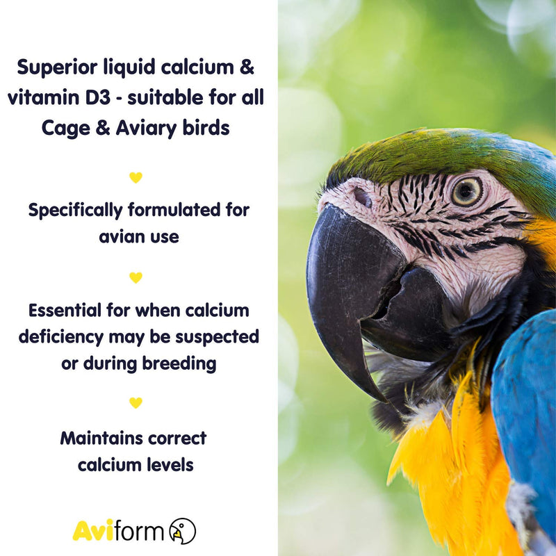 Aviform Calciform HiD3 Liquid Calcium for Birds 250ml - Fully Water Soluble High Strength Calcium Supplement with Vitamin D3 - Specifically Formulated for Avian Use 250 ml (Pack of 1) - PawsPlanet Australia