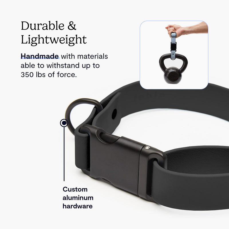 Fable Waterproof Signature Collar - Black - Extra Large - PawsPlanet Australia