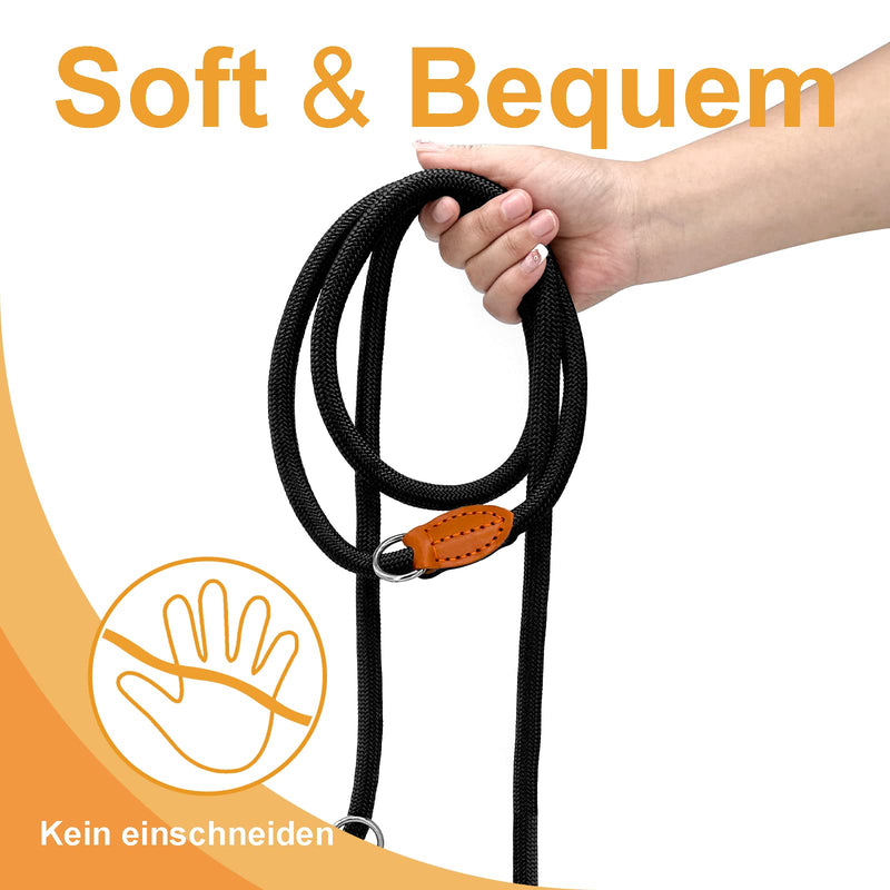 Dog Lead Double Lead for Small Medium Dogs Lead 3 m Adjustable with 2 Carabiners Leash Dog Training Lead Dog Lead Multifunctional 3 Meters Long x 1.0 cm Black 3 m x 10 mm - PawsPlanet Australia