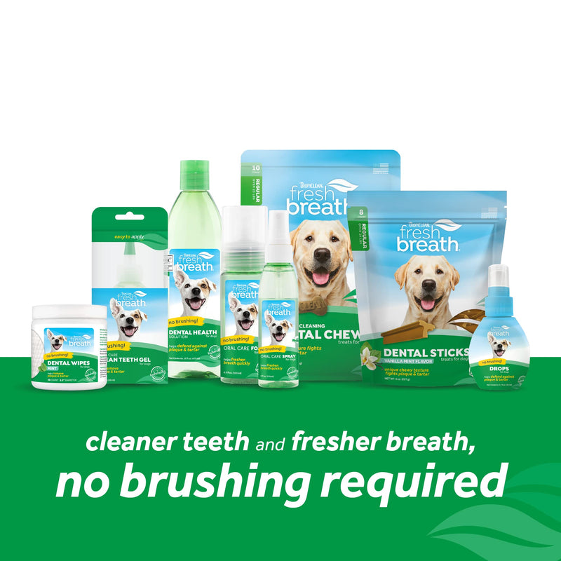 Tropiclean Fresh Breath by - Oral Care Gel for Dogs - Clean Teeth, No Brushing - Helps Remove Plaque & Tartar - Vanilla Mint - 59 ml 59 ml (Pack of 1) - PawsPlanet Australia