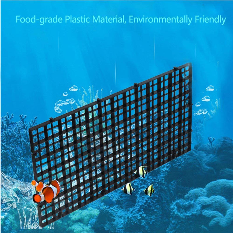leyouyou520 4 Pcs Grid Divider Tray Egg Crate Aquarium Fish Tank Filter Bottom Isolate Black - PawsPlanet Australia