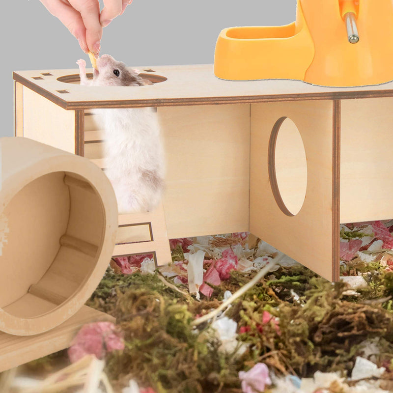 Originalidad Hamster Secret Peep Shed 2-Chamber Hideout & Tunnel Exploring Toys Detachable Habitat House for Guinea Pigs, Hamsters, Chinchillas - PawsPlanet Australia