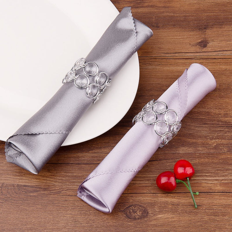 Feyarl Set of 8pcs Sparkly Napkin Rings Crystal Table Dinner Napkin Holders for Wedding Centerpieces Party Special Occasions Festival Decoration 8 - PawsPlanet Australia