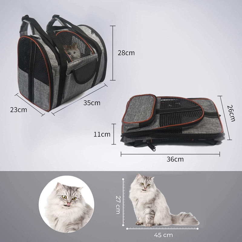 PETCUTE Cat Carrier pet carrier for small Dog Foldable Pet Travel Backpack for Car Brown - PawsPlanet Australia