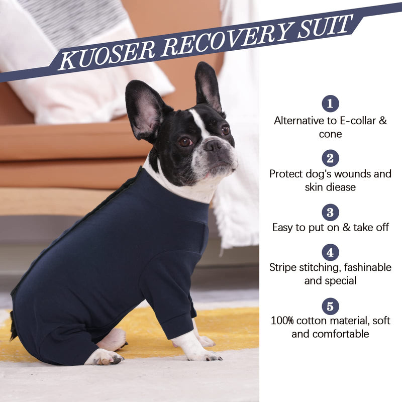 Kuoser dog bodysuit after surgery, medical body dog, dog pajamas, dog bodysuit after castration, anti-licking wound protection, cone alternative (XL, blue) XL blue - PawsPlanet Australia