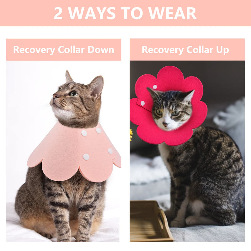 HACRAHO Cat Recovery Collar 3 Pack Adjustable Flower Post Surgery Cone Cat Recovery Collar with Sunflower Shape for Cats Kittens Puppies Style 1 - PawsPlanet Australia