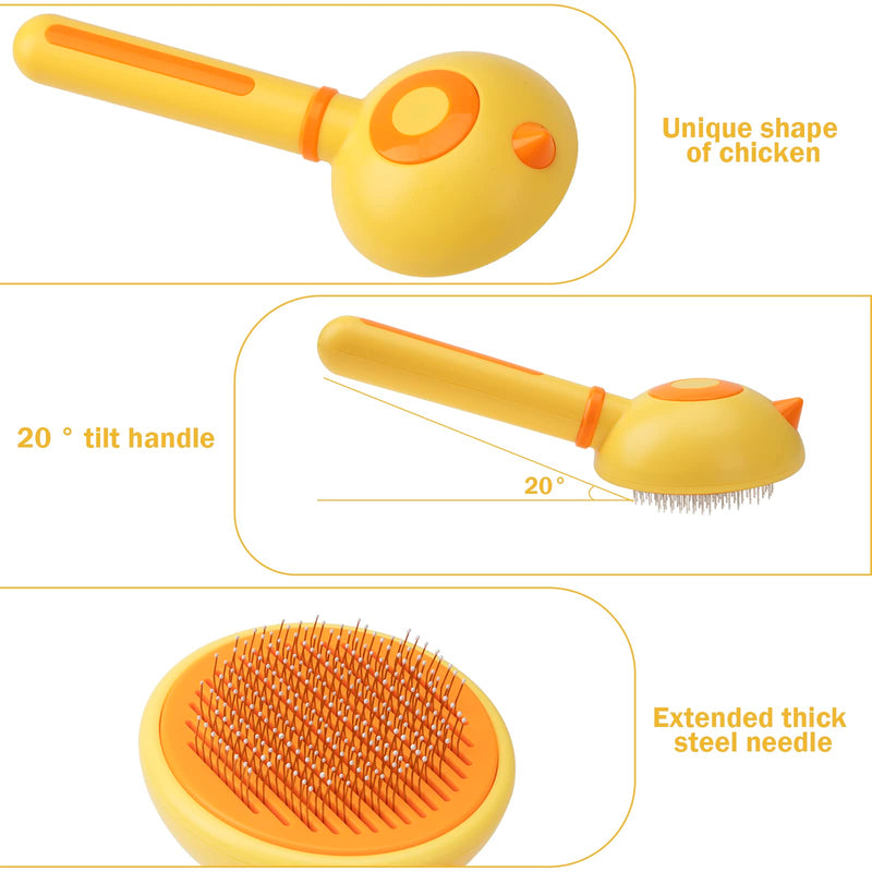 Dog brush, cat brush, self-cleaning pet brushes for dogs, cats, medium and long hair, clean pet hair from the brush with a button - PawsPlanet Australia