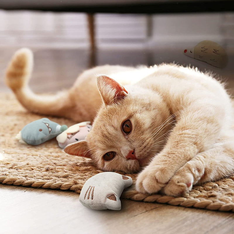 SeaMorn catnip toy, catnip cushion, catnip plush toy, matatabi stick cat, cat toy for cat to play (7 pieces catnip toy 30 pieces catnip stick) navy blue - PawsPlanet Australia