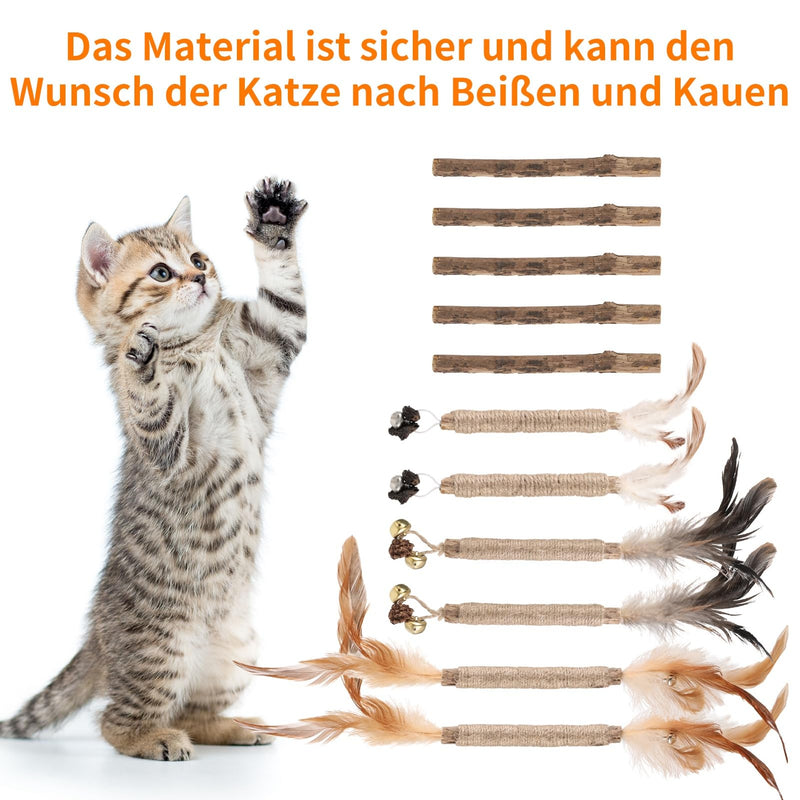 FANTESI Pack of 11 catnip sticks for cats, natural chewing sticks set, catnip toy, cat sticks, cat toy, sticks, cat toys for chewing, biting, playing - PawsPlanet Australia