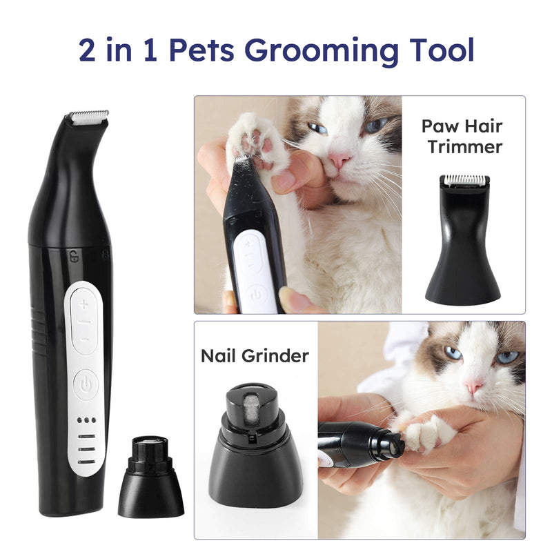 PetsBark 2in1 Dog Nail Grinder and Grooming Clippers,Professional Pet Nail Trimmer,Noiseless Rechargeable Large Clipper--2CM - PawsPlanet Australia