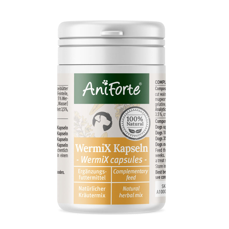 AniForte WermiX for dogs capsules 50 pieces - natural ingredients, proven alternative for 10 years, support with saponins, bitter substances, thyme, wormwood & sage - PawsPlanet Australia