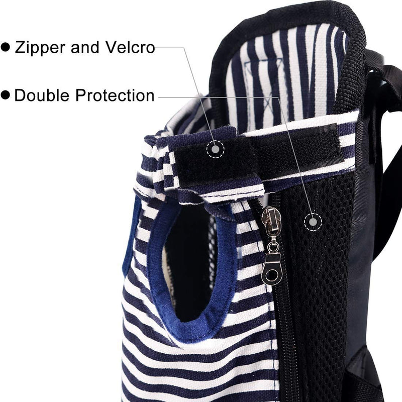 Companet Pet Carrier Sling Small Doggy Hands-Free Adjustable Chest Carrier Four Legs Out Backpack Bag with Tail Hole For Small Medium Dogs Cats Puppies Outdoor Traveling L Blue - PawsPlanet Australia