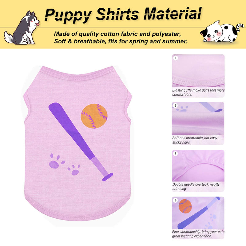 Dog Shirt Pet Printed Shirts Soft Breathable Puppy Sleeveless Vest Cute Dog Cotton Clothing Sweatshirt for Small Dogs and Cats 9PCS (S) Girl1 - PawsPlanet Australia