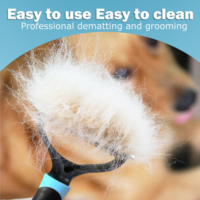 LUKACY Dog Brushes for Grooming, Cat Brush for Shedding and Grooming, Deshedding Brush Comb Remover Undercoat Rake Dematting Tool for Pet Small Large Long Hair Poodles 2 Grey L - PawsPlanet Australia