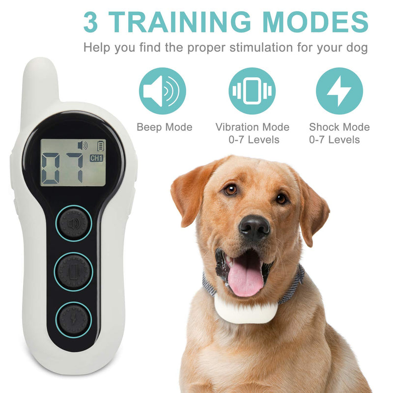 BABYLTRL Dog Training Collar with Remote - Rechargeable Waterproof Dog Shock Collar with Beep, Vibration and Shock Training Modes, 1000Ft Remote Range, Adjustable Shock Levels Shock Collars for Dogs - PawsPlanet Australia