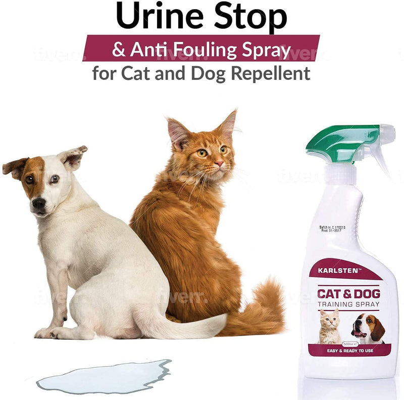 Karlsten Urine Repellent & Anti Fouling Spray for Cat and Dog Repellent Stop Cats and Dogs Repeat Marking Indoors and Outdoors Natural Training Aid Repel cats and Dogs 500 ML - PawsPlanet Australia