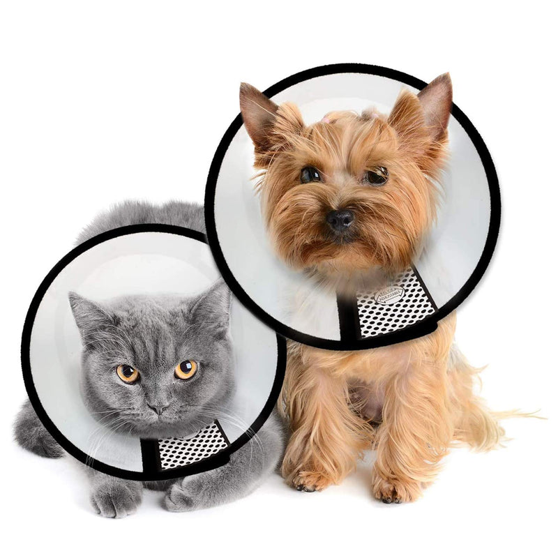 SHONCO Dog Collar,Adjustable Pet Wound Healing Cone Collar with Breathable Soft Side Plastic Cone Specialized for Kitten and Puppy Design 1 Count (Pack of 1) - PawsPlanet Australia