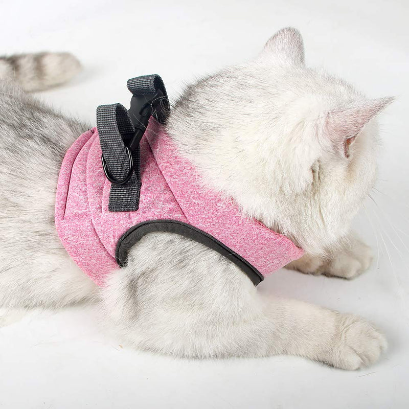 Cat Harness And Leash Set Ultra Light For Walking Escape Proof Set Adjustable Soft Mesh Step in Padded Cushioning Running Vest Jacket For Kitten Pets Puppy M Pink - PawsPlanet Australia