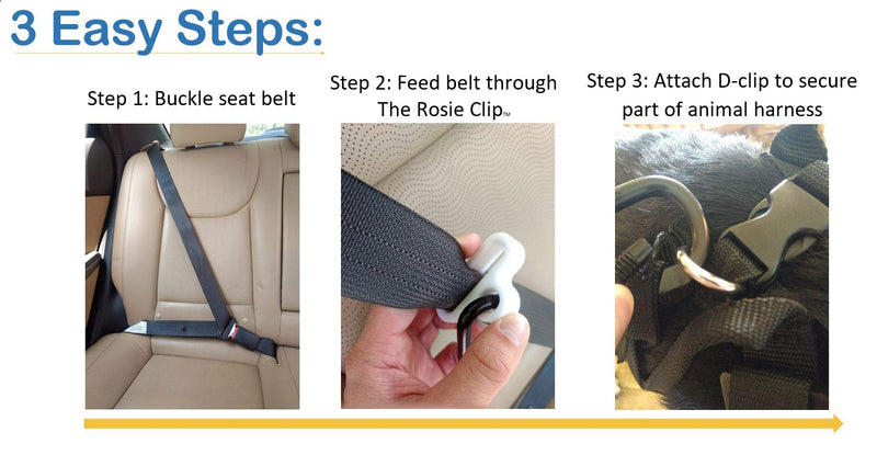 [Australia] - Andaconna LLC The Rosie Clip: Pet Seat Belt - Seat Belt Connector - Pet Travel Support Device - Pet Accessories Black 