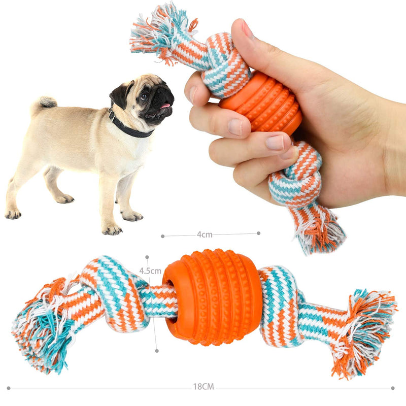 [Australia] - Dog Chew Toys for Puppies Teething, 6 Pack Dog Rope Toys for Playtime and Teeth Cleaning,Indestructible Dog Toys with Rubber Ball,Prevents Boredom and Relieves Stress Puppy Toys Dog Rope Chew Toys 