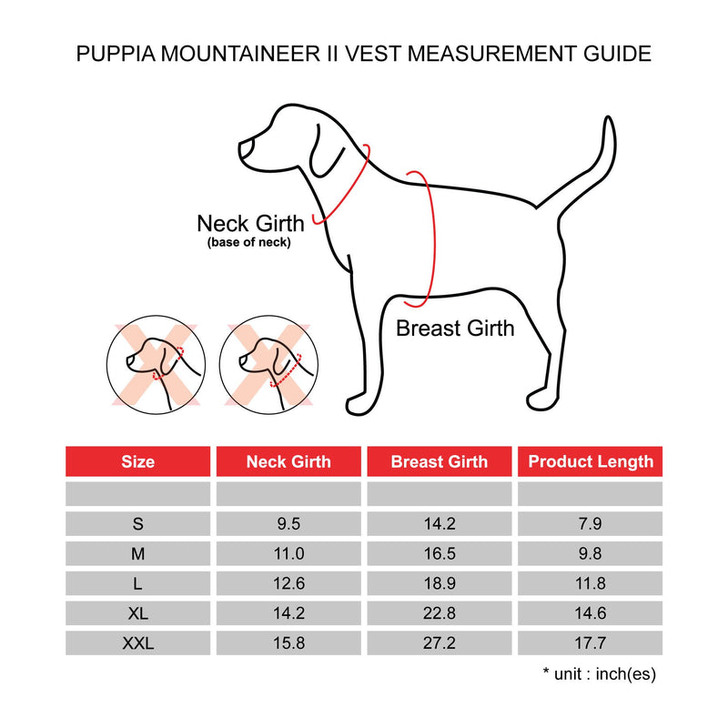 [Australia] - Puppia PAPD-VT1366-GR-L Authentic Mountaineer II Winter Vest, Large, Green 