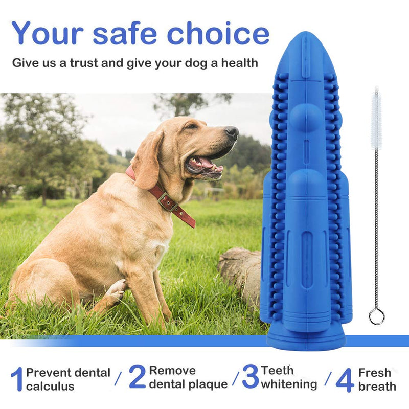 Dog Chew Toys Teeth Cleaning Toothbrush Squeaky Toy, Durable Puppy Teething Chew Toy Tough Pet Dental Oral Care Brushing Sticks Dogs Chewing Toys for Aggressive Chewers Small Medium Breed - PawsPlanet Australia