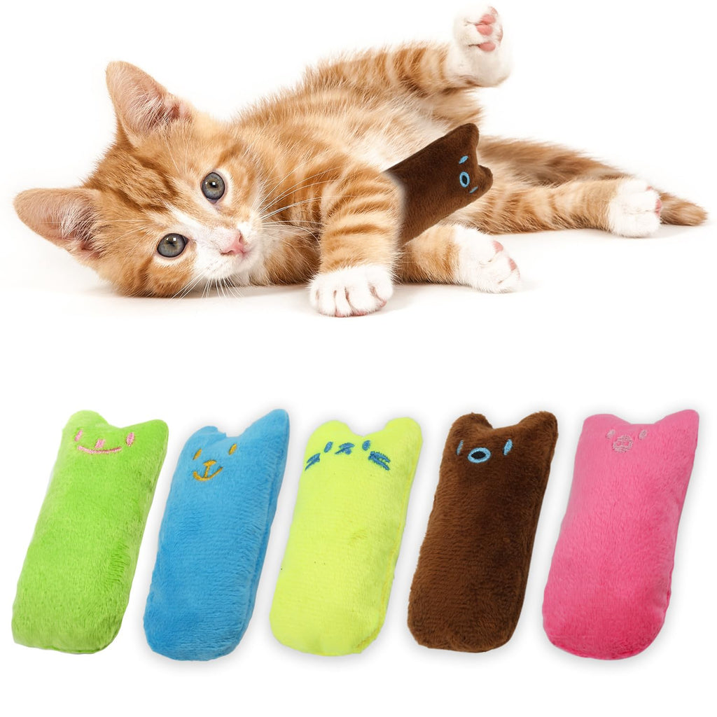 5pcs Kitten Toys for Indoor Cats, Colorful Kitten Teething Toys Cute Kitten Chew Toys with Crinkle Paper Soft Kitten Plush Toy Catnip Toys for Cats to Kick Balls and Play - PawsPlanet Australia