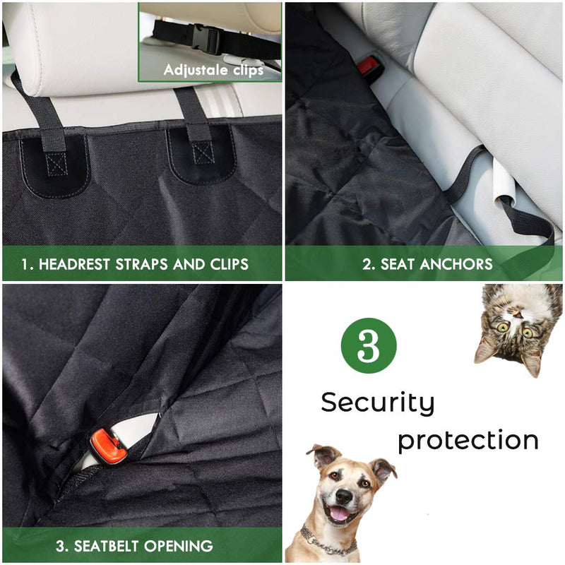 [Australia] - KQRNS Dog Seat Cover Car Seat Covers for Pets Pet Seat Cover Dog Hammock for Back Seat Scratch Proof Nonslip Durable Heavy Duty Dog Seat Covers for Cars Trucks and SUVs Black1 